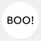 ハロウィーン・ブー!タイポグラフィシンプルギフトトリートバッグ ラウンドシール (正面)