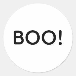ハロウィーン・ブー!タイポグラフィシンプルギフトトリートバッグ ラウンドシール