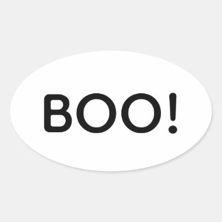 ハロウィーン・ブー!タイポグラフィシンプルギフトトリートバッグ 楕円形シール