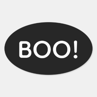 ハロウィーン・ブー!タイポグラフィシンプルギフトトリートバッグ 楕円形シール