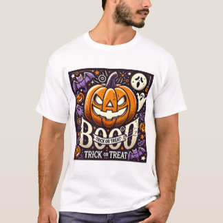 ハロウィーン・ブー！トリックまたはトリートティー Tシャツ