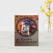 ハロウィーン – プグ – リリー・ルー カード (黄色い花)