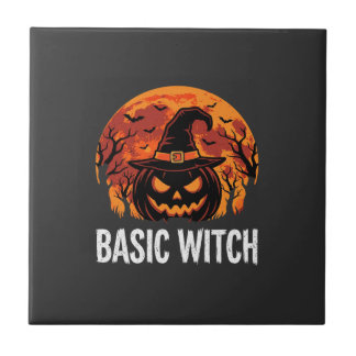 ハロウィーン ベーシック ウィッチ かぼちゃ 月 グラフィック タイル