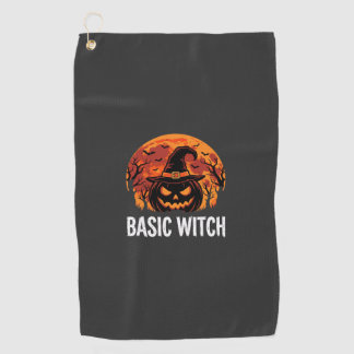 ハロウィーン ベーシック ウィッチ カボチャ 月 グラフィック ゴルフタオル