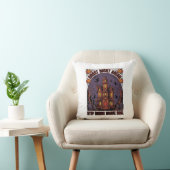 ハロウィーン ホラー お化け屋敷 ビンテージ風 彫刻 デザイン_1 クッション (椅子)