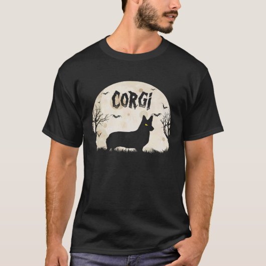 ハロウィーン ホラー コーギー Tシャツ (正面)