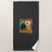ハロウィーン ホラー ナイト へんてこな家 ベクター_1 ビーチタオル (正面)