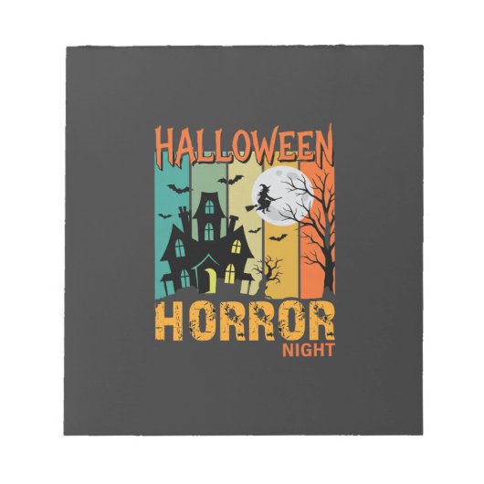ハロウィーン ホラー ナイト 幽霊の館 ベクター_1 ノートパッド (正面)