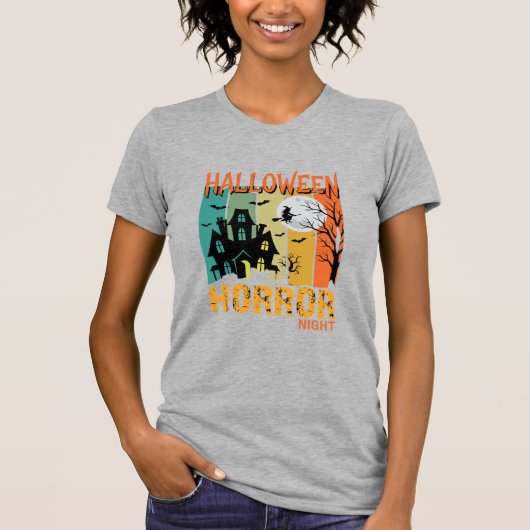 ハロウィーン ホラー ナイト 幽霊の館 ベクター_1 Tシャツ (正面)