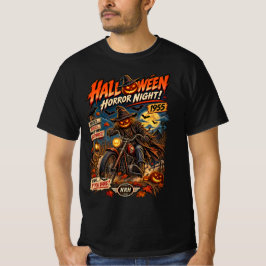ハロウィーン ホラー ナイト 1955 パンプキン バイカー メンズT Tシャツ