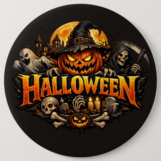 ハロウィーン ホラー 缶バッジ (正面)