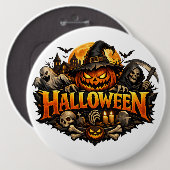 ハロウィーン ホラー 缶バッジ (正面&裏面)