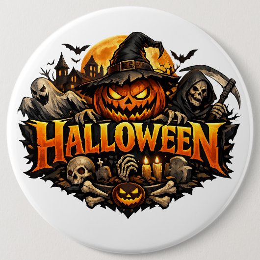 ハロウィーン ホラー 缶バッジ (正面)