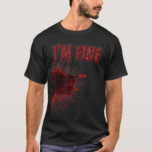 ハロウィーン ホラー 血痕 傷 怪我 イマ Tシャツ (正面)
