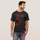 ハロウィーン ホラー 血痕 傷 怪我 イマ Tシャツ (正面フル)