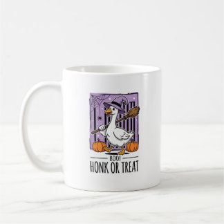 ハロウィーン・ホンク・オア・トリート魔女ガチョウ コーヒーマグカップ