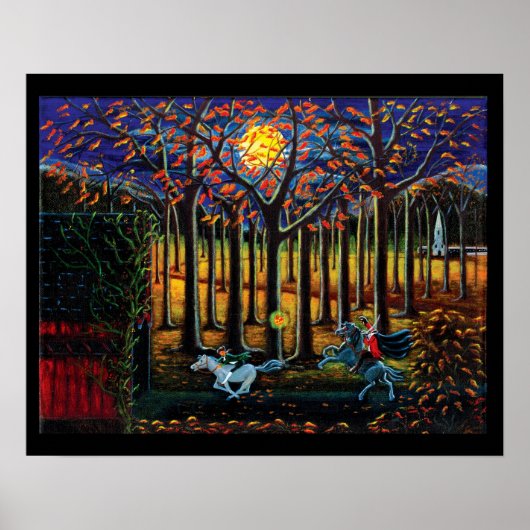 ハロウィーン、ポスター、ヘッドレス、ホースマン、森 ポスター (正面)