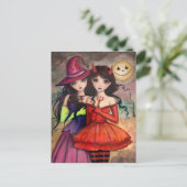 ハロウィーン ポストカード ゴシック ウィッチと悪魔の芸術 (スタンド正面)