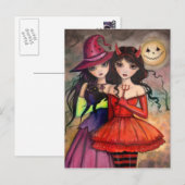 ハロウィーン ポストカード ゴシック ウィッチと悪魔の芸術 (正面/裏面)