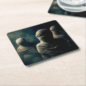 ハロウィーン – ミイラ4 スクエアペーパーコースター (アングル)