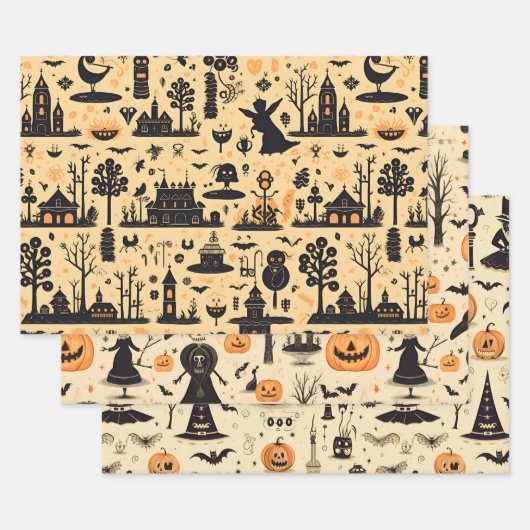 ハロウィーン ラッピングペーパーシート (セット)