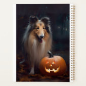 ハロウィーン・ラフコリーとカボチャの怖いデザイン プランナー手帳 (裏面)