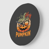 ハロウィーン レトロ サングラス かぼちゃ ラージ壁時計 (傾斜)