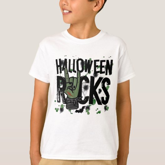 ハロウィーン・ロックのサイン Tシャツ (正面)