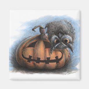 ハロウィーン・ヴァンパイア・フクロウ マグネット
