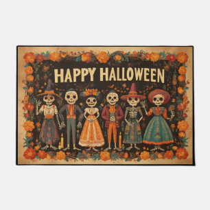 ハロウィーン ヴィンテージ スカル マスク キッズ ドアマット
