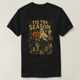 ハロウィーン ヴィンテージ スケルトン ゴーストの季節 Tシャツ