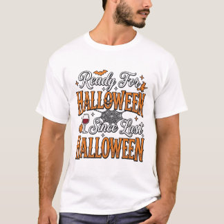 ハロウィーン ヴィンテージ 彫刻 Tシャツ デザイン 準備万端