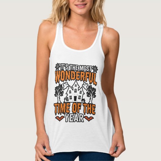 ハロウィーン ヴィンテージTシャツデザイン タンクトップ (正面)