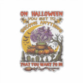 ハロウィーン 何にでもなる 大鍋 ネコ おばけ パンプキン シール (正面)