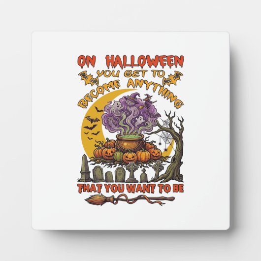 ハロウィーン 何にでもなる 大鍋 ネコ おばけ パンプキン フォトプラーク (正面)