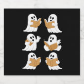ハロウィーン 先生 おばけ 本を読む人 司書 ビールラベル (シングルラベル)