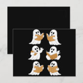ハロウィーン 先生 おばけ 本を読む先生 司書 ポストカード (正面/裏面)