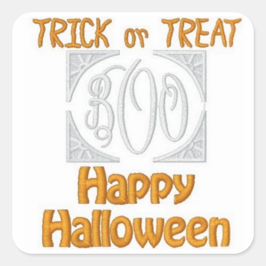 ハロウィーン（刺繍の外観）ステッカー スクエアシール (正面)