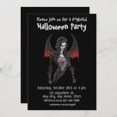 ハロウィーン、吸血鬼6人、怖い、怖い。 招待状 (正面/裏面)