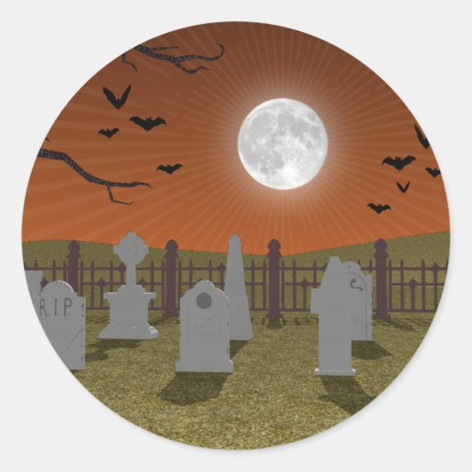 ハロウィーン：墓地シーン： ラウンドシール (正面)