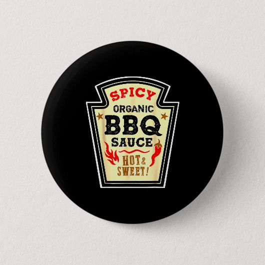 ハロウィーン 大鎌 BBQソース 楽しい フード コスチューム メンズ レディース 缶バッジ (正面)