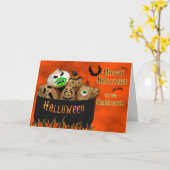 ハロウィーン – 孫 – ポテトオニオンコスチューム カード (黄色い花)