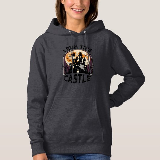 ハロウィーン 幽霊城 ウィッチ 月 ヴィンテージTシャツ_ パーカ (正面)