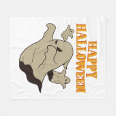 ハロウィーン – 幽霊 フリースブランケット (正面(横))