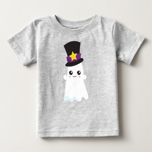 ハロウィーン,幽霊,帽子,トリックまたは治療,ブー ベビーTシャツ (正面)