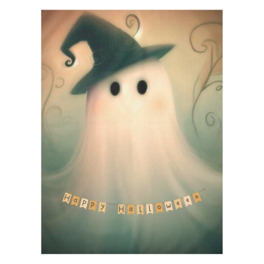 ハロウィーン/幽霊/秋/お洒落オーナメント テーブルクロス (正面)