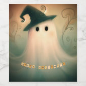 ハロウィーン/幽霊/秋/お洒落オーナメント ワインラベル (シングルラベル)