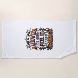 ハロウィーン 引用Tシャツ ビンテージ カボチャ コウモリ 木 デザイン ビーチタオル