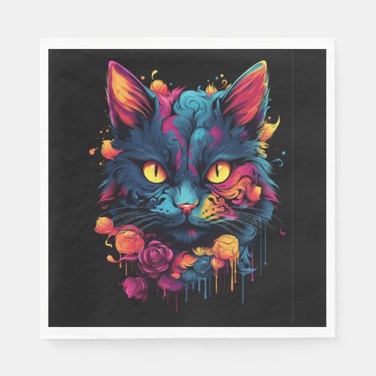 ハロウィーン/怖い猫/死んだ日 スタンダードランチョンナプキン (正面)