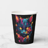 ハロウィーン/怖い猫/魔女/ウィザード 紙コップ (裏面)